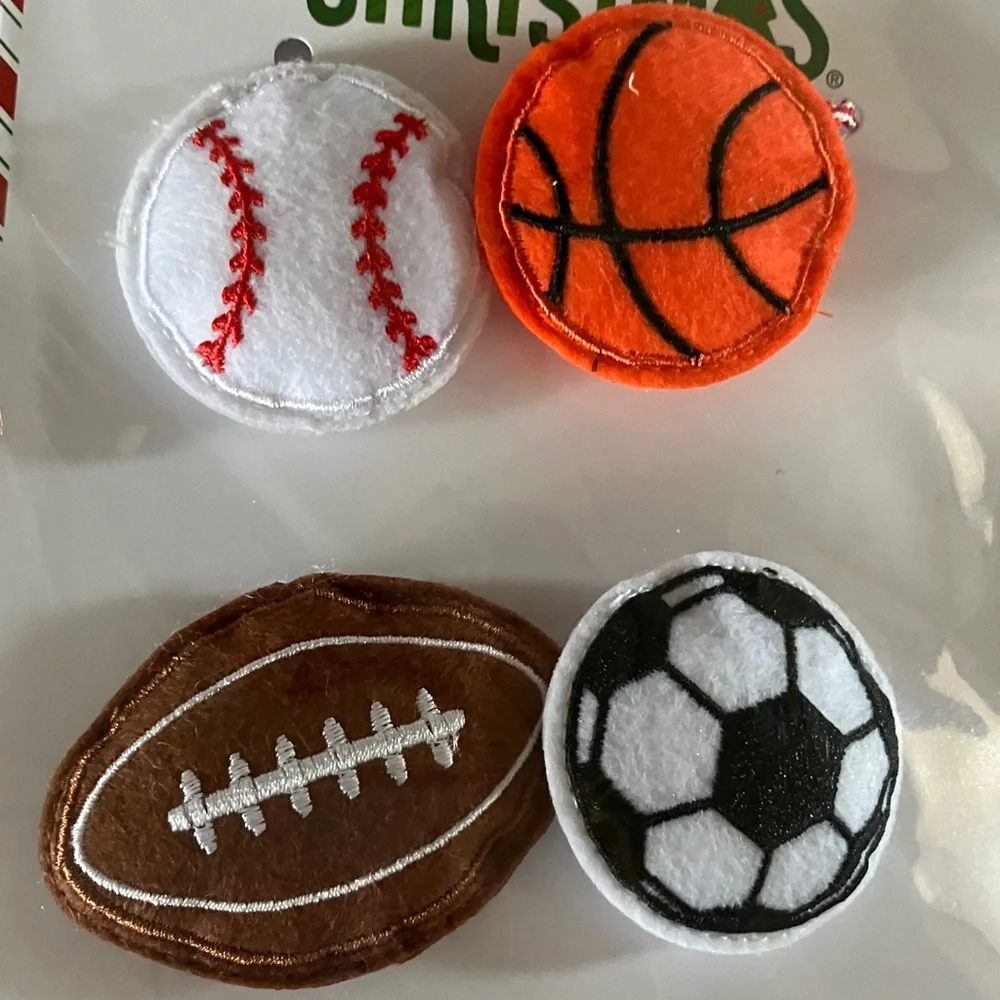 Felt Sports Ball Tag Ornaments with String Baseball Football Basketball Soccer‎